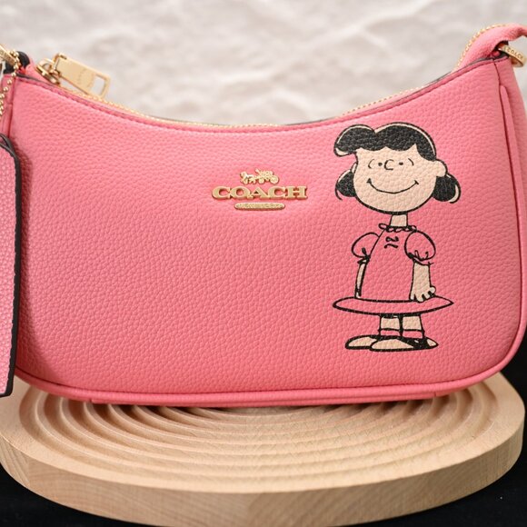 Coach X Peanuts Teri Shoulder Bag With Lucy CBM32 Authentic - Picture 1 of 9